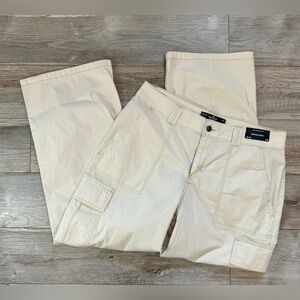Hollister Womens Size 32r High-Rise‎ Vintage Baggy Cargo Pants Beige Boho Y2K
